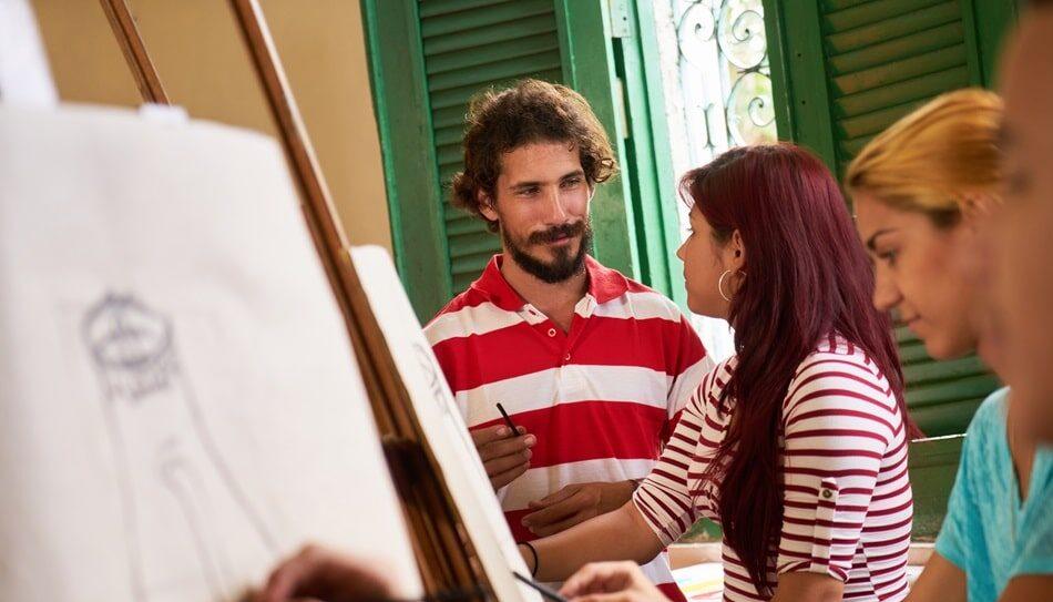 Art Teacher with Students
